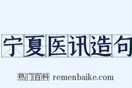 宁夏医讯造句是什么意思的图片